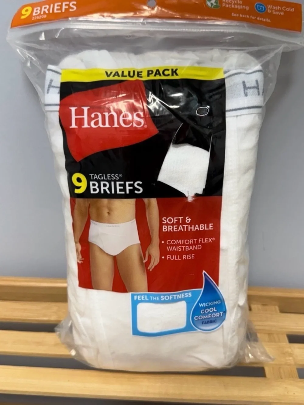 New Hanes Underwear XL White Briefs 9pk 100% Cotton Mens Classic Tighty Whities